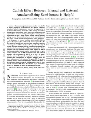 PDF Document Cover - Catfish Effect Between Internal and External Attackers: Semi-honest Mining Strategy Analysis